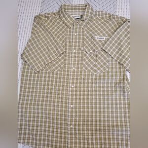 Magellan Outdoors Green and White Plaid Men's Shirt